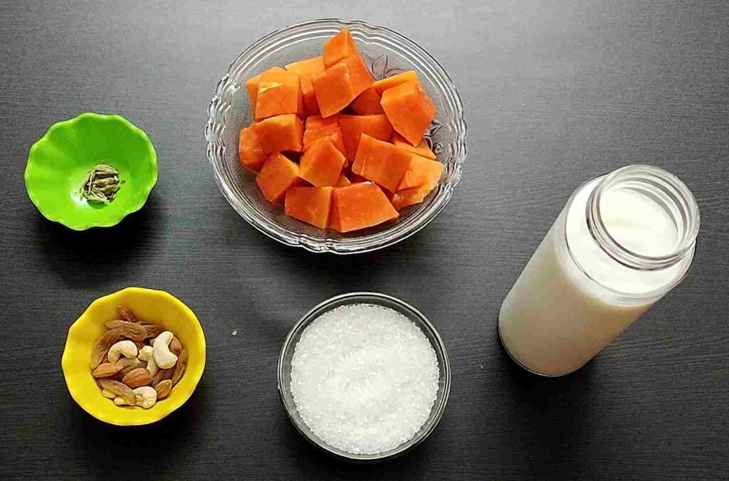 पपीता-शेक-बनाने-की-सामग्री-Papaya-shake-recipe